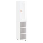 vidaXL Buffet haut Blanc brillant 34 5x34x180 cm Bois d'ingénierie