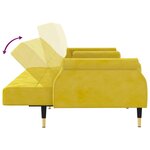 vidaXL Canapé-lit avec coussins jaune velours