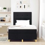 vidaXL Lit à ressorts avec matelas Noir 120 x 190 cm tissu