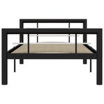 vidaXL Cadre de lit sans matelas noir et blanc métal 90x200 cm