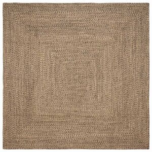 vidaXL Tapis de surface Carré Naturel et Noir 240 x 240 cm Jute