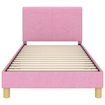 vidaXL Cadre de lit pour enfants avec tête de lit Rose 90 x 200 cm