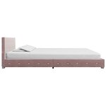 Vidaxl lit avec matelas rose velours 120 x 200 cm