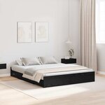 vidaXL Cadre de lit avec rangement avec tiroir Chêne noir 160 x 200 cm