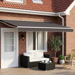 vidaXL Auvent rétractable électrique Blanc  Gris  Anthracite 4 × 3 m