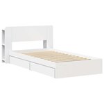 vidaXL Cadre de lit avec rangement Blanc 75 x 190 cm Bois d'ingénierie