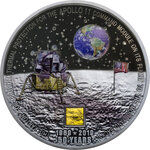 Monnaie MOON LANDING Apollo 11 50th Anniversary 3 Oz Argent 20$ Cook Islands 2019