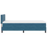 Lit Box Spring vidaXL avec Matelas Bleu Foncé Simple en Velours