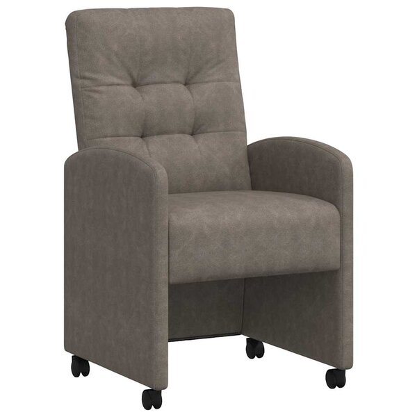 vidaXL Chaises de Salle à Manger avec Roues 2 Pièces Gris 57 x 67 x 98 cm