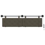 vidaXL Tête de lit suspendue Avec lumière LED Gris Simili cuir