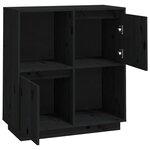 vidaXL Buffet noir 74x35x80 cm bois massif de pin