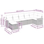 vidaXL Salon de jardin avec coussins 7 Pièces beige résine tressée