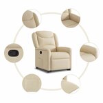 vidaXL Fauteuil inclinable Crème Tissu