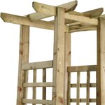 vidaXL Pergola de jardin avec banc et jardinières Bois de pin imprégné