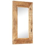 vidaXL Miroir sculpté à la main 80x50x2 5 cm bois de manguier solide