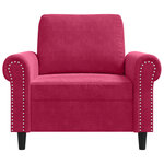 vidaXL Fauteuil Rouge bordeaux 60 cm Velours