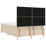 vidaXL Lit à ressorts avec matelas Crème 140 x 190 cm tissu