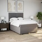 vidaXL Sommier à lattes de lit avec matelas Taupe 140x190 cm Tissu