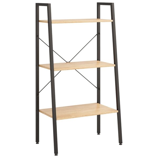 vidaXL Étagère sur pied 3 niveaux Marron clair et noir 56x35x108 cm