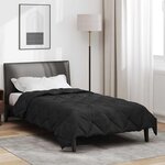 vidaXL Duvet complet toute l'année Noir 220 x 155 cm Microfibre