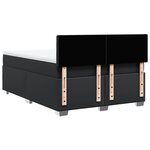 vidaXL Sommier à lattes de lit avec matelas Noir 140x190 cm Similicuir