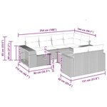 vidaXL Salon de jardin 11 Pièces avec coussins noir résine tressée