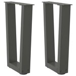 vidaXL Pieds de table basse en forme de V 2 pièces Anthracite 28 x (42-43 3) cm Acier