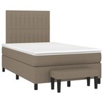 vidaXL Sommier à lattes de lit avec matelas taupe 120x190 cm tissu