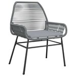 vidaXL Ensemble à manger jardin coussins 3 Pièces gris poly rotin verre
