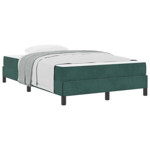 vidaXL Lit à ressorts avec matelas Vert foncé 120 x 200 cm tissu