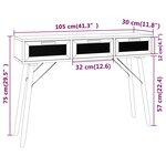 vidaXL Table console Marron 105x30x75cm Bois massif pin /rotin naturel