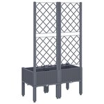 vidaXL Jardinière avec treillis gris 80x40x142 cm PP