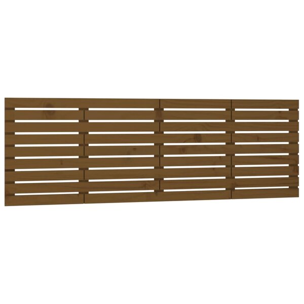 vidaXL Tête de lit murale Marron miel 166x3x63 cm Bois massif de pin