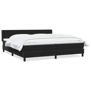 vidaXL Sommier à lattes de lit avec matelas noir 180x220 cm velours