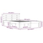 vidaXL Cadre de lit Marron miel Bois massif 150x200 cm Très grand