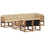 vidaXL Ensemble de canapés d'extérieur 9 pc Naturel et Beige