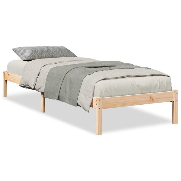 vidaXL Cadre de lit extra long sans matelas 100x220 cm bois massif pin
