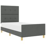 vidaXL Cadre de lit avec tête de lit Gris foncé 80 x 200 cm tissu