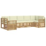 vidaXL Ensemble de canapés d'extérieur 6 Pièces Blanc et Crème