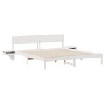 vidaXL Cadre de lit avec tables de chevet Blanc Bois massif en pin