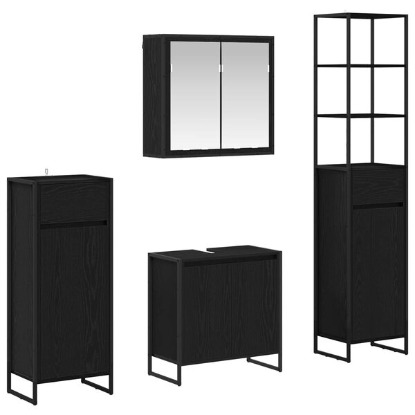 vidaXL Ensemble de mobilier de salle de bain avec tiroir Chêne noir