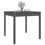 vidaXL Table de jardin gris 82 5x82 5x76 cm bois massif de pin