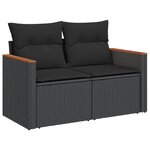 vidaXL Salon de jardin avec coussins 13 Pièces noir résine tressée