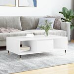 vidaXL Table basse blanc 104x60x35 cm bois d'ingénierie