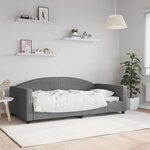 vidaXL Lit de jour gris foncé 100x190 cm tissu