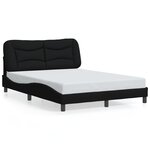 vidaXL Cadre de lit sans matelas Hvar noir 120x200 cm tissu