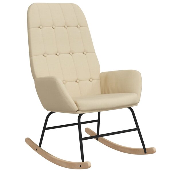 vidaXL Chaise à bascule Crème Tissu