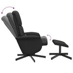 vidaXL Fauteuil de massage inclinable avec repose-pied noir tissu
