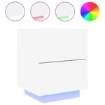 vidaXL Armoires de chevet et lumières LED 2Pièces blanc bois d'ingénierie
