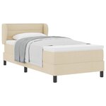 vidaXL Lit à ressorts avec matelas Crème 100 x 200 cm tissu